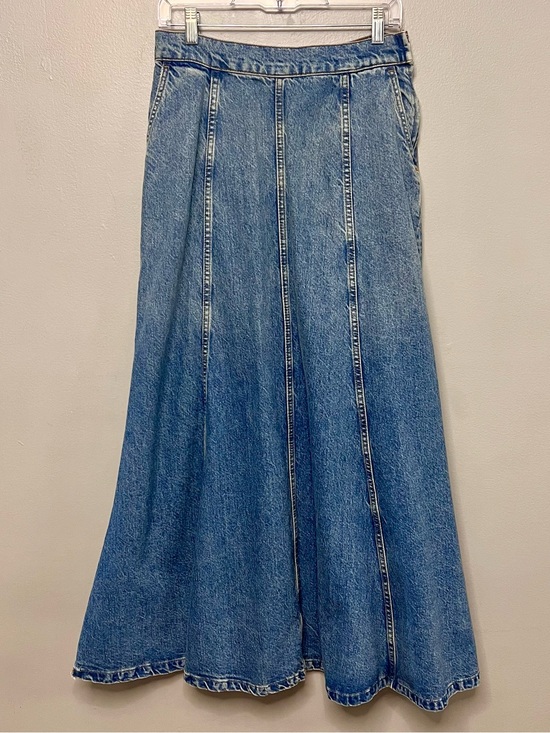Zara Dresses & Skirts - Zara High Waisted Seamed Denim Maxi Skirt A-Line Medium Wash Size Medium Boho